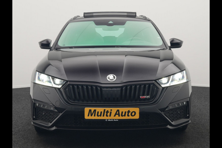 Škoda Octavia Combi 1.4 TSI RS iV Plug In Hybrid 245pk Dealer O.H. PHEV | Panodak | Head Up | Adaptive Cruise | Apple Carplay | Canton Audio | Crystal LED | RS Sportstoelen Verwarmd | Keyless | Front & Lane Assist | Sportstuur Verwarmd | Navigatie | DAB |