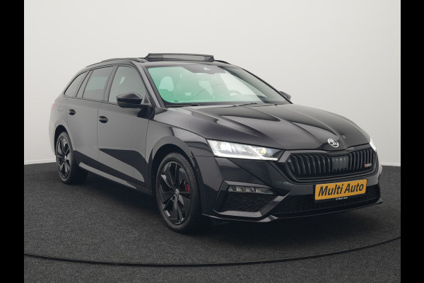Škoda Octavia Combi 1.4 TSI RS iV Plug In Hybrid 245pk Dealer O.H. PHEV | Panodak | Head Up | Adaptive Cruise | Apple Carplay | Canton Audio | Crystal LED | RS Sportstoelen Verwarmd | Keyless | Front & Lane Assist | Sportstuur Verwarmd | Navigatie | DAB |