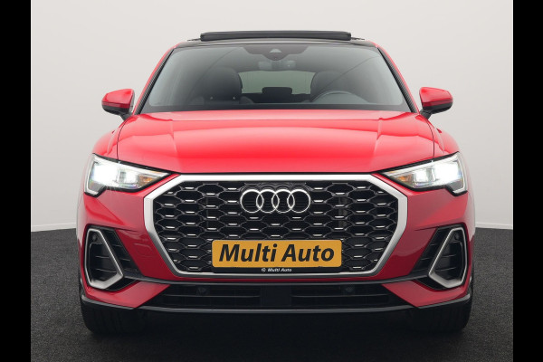 Audi Q3 Sportback 45 TFSI e S Line Plug In Hybrid 245pk Dealer O.H PHEV | Panodak | Adaptive Cruise | Lederen Sportstoelen Memory & Verwarmd | Sfeerverlichting | Camera | Virtual | Blis | Navigatie | DAB |