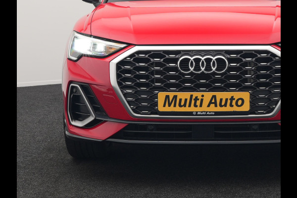 Audi Q3 Sportback 45 TFSI e S Line Plug In Hybrid 245pk Dealer O.H PHEV | Panodak | Adaptive Cruise | Lederen Sportstoelen Memory & Verwarmd | Sfeerverlichting | Camera | Virtual | Blis | Navigatie | DAB |