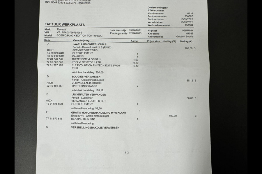 Renault Scénic 1.3 TCe Intens Automaat Adaptive cruise Clima Bose Apple / Android Trekhaak Camera v+a Parkeerhulp