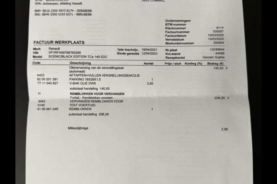 Renault Scénic 1.3 TCe Intens Automaat Adaptive cruise Clima Bose Apple / Android Trekhaak Camera v+a Parkeerhulp