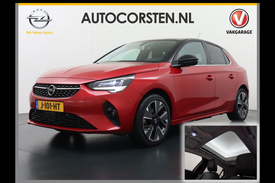 Opel CORSA-E Elegance 50kWh SOH 90% Leder 360°Camera Panoramadak Zwart Dak Navi Ecc Apple Carplay Android Auto Cruise Control Stoel+Stuurverwarming DAB+ Pdc Lmv Led Origineel Nederlandse Auto