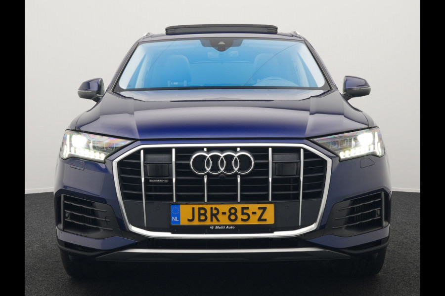 Audi Q7 55 TFSI e Quattro Pro Line Plug In Hybrid 381pk Dealer O.H PHEV | Luchtvering | Trekhaak Af Fabriek | Panodak | Adaptive Cruise | 21 "L.M Matrix LED | Camera | Lederen Sportstoelen Memory & Ventilatie | Navigatie | Keyless | Virtual | DAB  | Softclos
