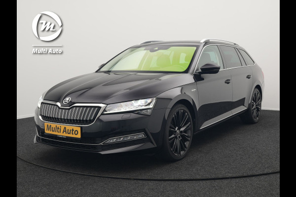 Škoda Superb Combi TSI iV Laurin & Klement Plug In Hybrid 218pk PHEV | Black Optic | Cruise Control | Crystal LED | Lederen Sportstoelen Memory & Verwarmd | Apple Carplay | Canton Audio | Navigatie | Verwamd Stuur | DAB |