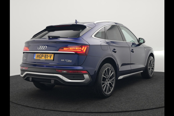 Audi Q5 Sportback 55 TFSI e Quattro S-Line Plug in Hybrid PHEV | Trekhaak af Fabriek | Alcantara Sportstoelen Verwarmd | Adaptive Cruise | Apple Carplay | Virtual | Navigatie | Camera | DAB |