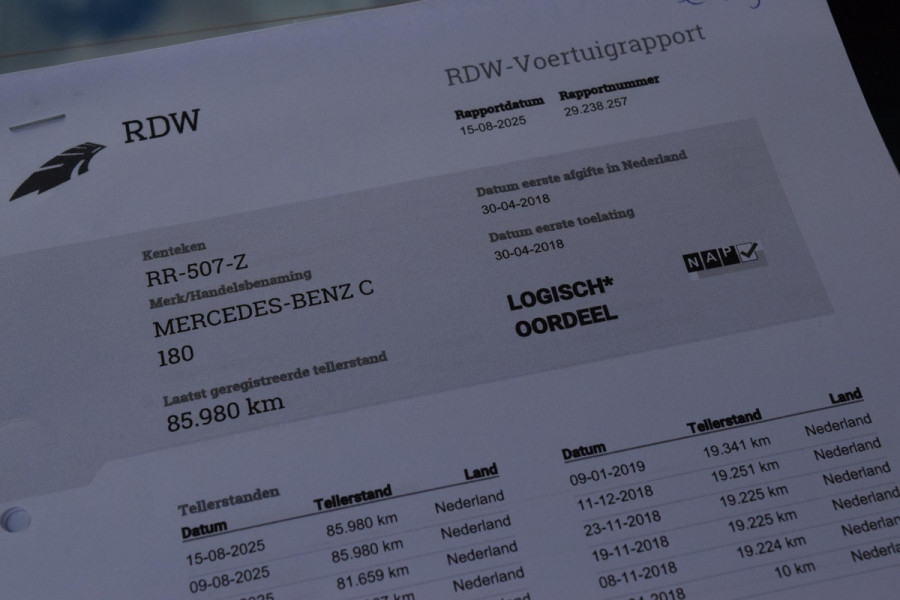 Mercedes-Benz C-Klasse 180 Bus.Solution AMG|Leer|Camera|4 nw banden