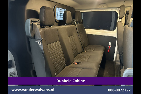Ford Transit Custom 2.0 TDCI 130pk L2H1 Dubbele Cabine Euro6 Airco | 6-Zits | LM velgen | LED | Navigatie | Cruisecontrol | 2800kg Trekhaak Stoelverwarming, Verwarmde voorruit, Parkeersensoren, Sidebars