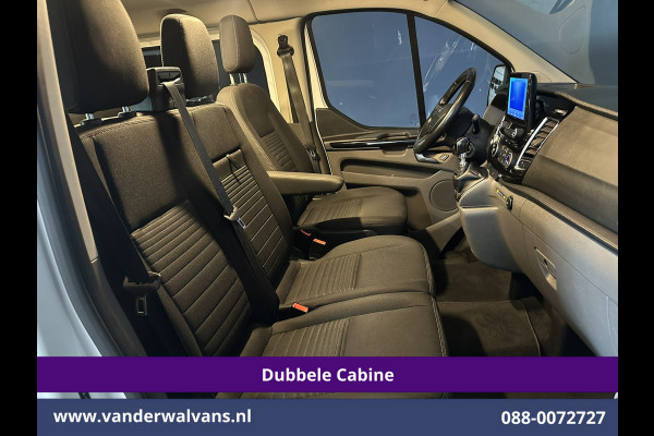 Ford Transit Custom 2.0 TDCI 130pk L2H1 Dubbele Cabine Euro6 Airco | 6-Zits | LM velgen | LED | Navigatie | Cruisecontrol | 2800kg Trekhaak Stoelverwarming, Verwarmde voorruit, Parkeersensoren, Sidebars