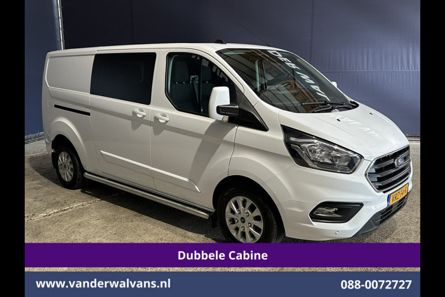 Ford Transit Custom 2.0 TDCI 130pk L2H1 Dubbele Cabine Euro6 Airco | 6-Zits | LM velgen | LED | Navigatie | Cruisecontrol | 2800kg Trekhaak Stoelverwarming, Verwarmde voorruit, Parkeersensoren, Sidebars