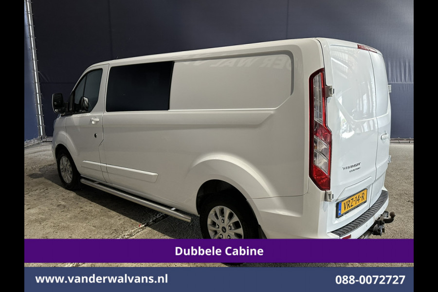 Ford Transit Custom 2.0 TDCI 130pk L2H1 Dubbele Cabine Euro6 Airco | 6-Zits | LM velgen | LED | Navigatie | Cruisecontrol | 2800kg Trekhaak Stoelverwarming, Verwarmde voorruit, Parkeersensoren, Sidebars