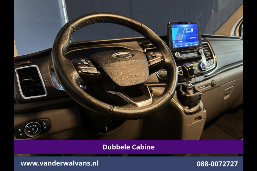 Ford Transit Custom 2.0 TDCI 130pk L2H1 Dubbele Cabine Euro6 Airco | 6-Zits | LM velgen | LED | Navigatie | Cruisecontrol | 2800kg Trekhaak Stoelverwarming, Verwarmde voorruit, Parkeersensoren, Sidebars