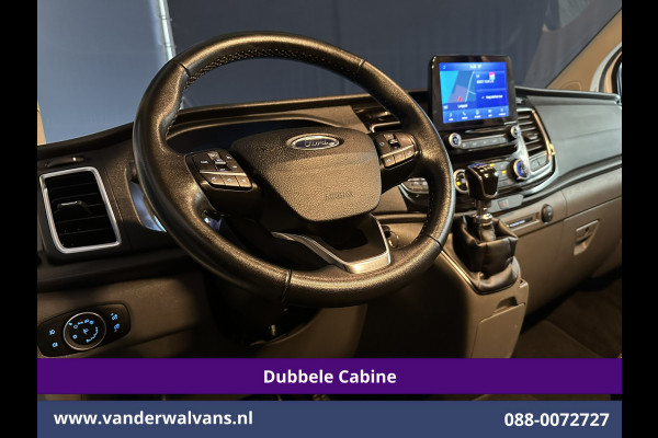 Ford Transit Custom 2.0 TDCI 130pk L2H1 Dubbele Cabine Euro6 Airco | 6-Zits | LM velgen | LED | Navigatie | Cruisecontrol | 2800kg Trekhaak Stoelverwarming, Verwarmde voorruit, Parkeersensoren, Sidebars