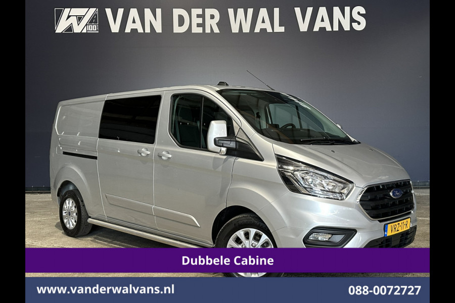 Ford Transit Custom 2.0 TDCI 130pk L2H1 Dubbele Cabine Euro6 Airco | 6-Zits | Navigatie | Apple Carplay | 2530kg Trekhaak | LED | Cruisecontrol Stoelverwarming, Verwarmde voorruit, LM velgen, Sidebars, Parkeersensoren