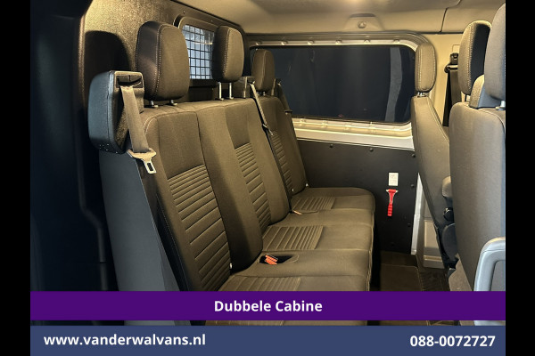 Ford Transit Custom 2.0 TDCI 130pk L2H1 Dubbele Cabine Euro6 Airco | 6-Zits | Navigatie | Apple Carplay | 2530kg Trekhaak | LED | Cruisecontrol Stoelverwarming, Verwarmde voorruit, LM velgen, Sidebars, Parkeersensoren