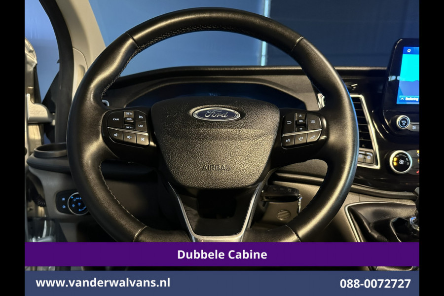 Ford Transit Custom 2.0 TDCI 130pk L2H1 Dubbele Cabine Euro6 Airco | 6-Zits | Navigatie | Apple Carplay | 2530kg Trekhaak | LED | Cruisecontrol Stoelverwarming, Verwarmde voorruit, LM velgen, Sidebars, Parkeersensoren