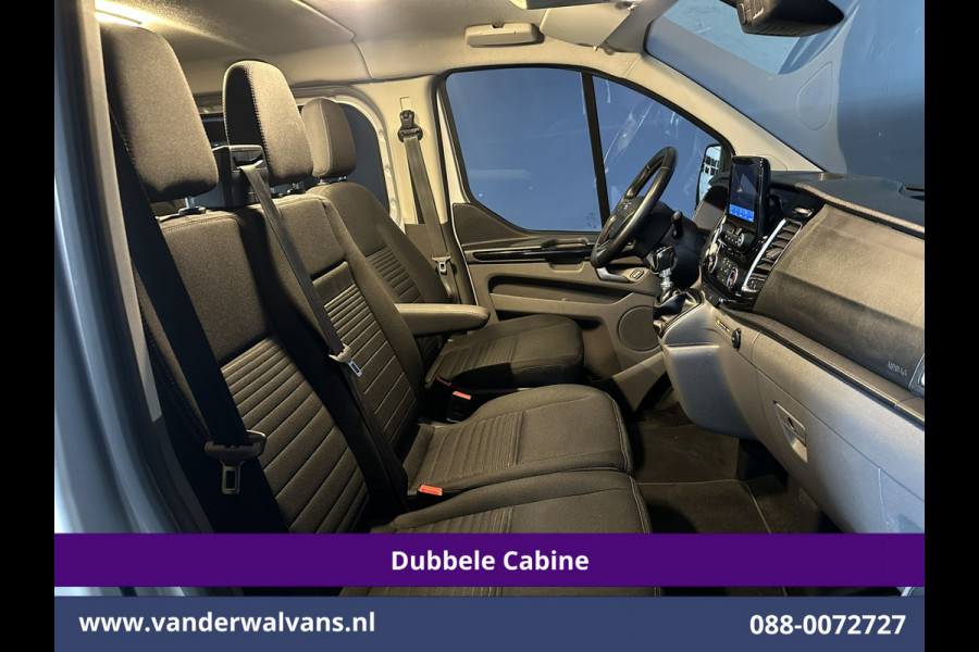 Ford Transit Custom 2.0 TDCI 130pk L2H1 Dubbele Cabine Euro6 Airco | 6-Zits | Navigatie | Apple Carplay | 2530kg Trekhaak | LED | Cruisecontrol Stoelverwarming, Verwarmde voorruit, LM velgen, Sidebars, Parkeersensoren