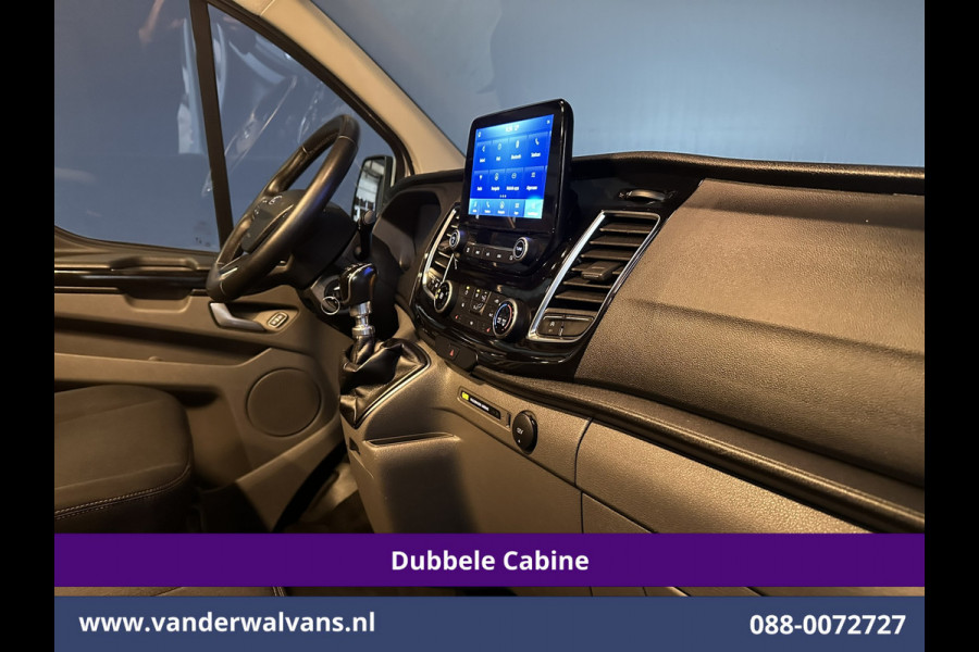 Ford Transit Custom 2.0 TDCI 130pk L2H1 Dubbele Cabine Euro6 Airco | 6-Zits | Navigatie | Apple Carplay | 2530kg Trekhaak | LED | Cruisecontrol Stoelverwarming, Verwarmde voorruit, LM velgen, Sidebars, Parkeersensoren