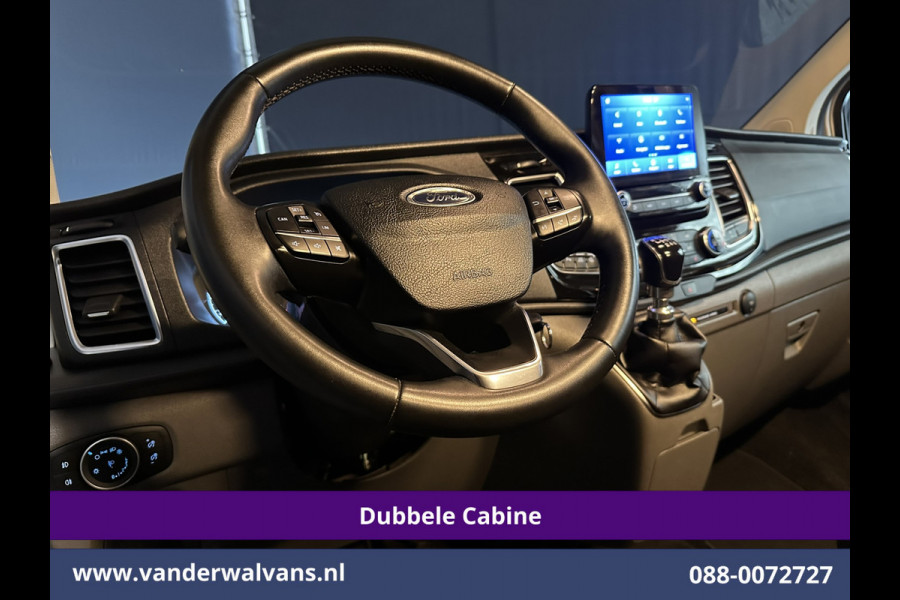 Ford Transit Custom 2.0 TDCI 130pk L2H1 Dubbele Cabine Euro6 Airco | 6-Zits | Navigatie | Apple Carplay | 2530kg Trekhaak | LED | Cruisecontrol Stoelverwarming, Verwarmde voorruit, LM velgen, Sidebars, Parkeersensoren