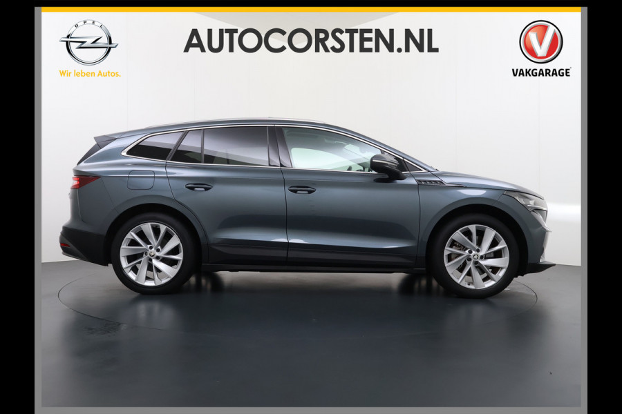 Škoda ENYAQ iV 80 204pk Leer+St+Verwarmd Pano-dak Trekhaak Adaptive Cruise PDC-a+v S.O.H. 94% 360°Camera 20"lm Apple Carplay Android Auto Luxus DAB Stuurverwarming Led Lmv Keyless Infotainment Plus Assistentie Plus Comfort-pakket 1e Eigenaar Origineel Nederlandse Auto Nieuwprijs €57.155,- 1.000kg trekvermogen!