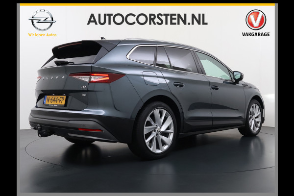 Škoda ENYAQ iV 80 204pk Leer+St+Verwarmd Pano-dak Trekhaak Adaptive Cruise PDC-a+v S.O.H. 94% 360°Camera 20"lm Apple Carplay Android Auto Luxus DAB Stuurverwarming Led Lmv Keyless Infotainment Plus Assistentie Plus Comfort-pakket 1e Eigenaar Origineel Nederlandse Auto Nieuwprijs €57.155,- 1.000kg trekvermogen!