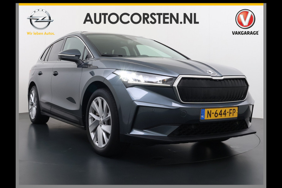 Škoda ENYAQ iV 80 204pk Leer+St+Verwarmd Pano-dak Trekhaak Adaptive Cruise PDC-a+v S.O.H. 94% 360°Camera 20"lm Apple Carplay Android Auto Luxus DAB Stuurverwarming Led Lmv Keyless Infotainment Plus Assistentie Plus Comfort-pakket 1e Eigenaar Origineel Nederlandse Auto Nieuwprijs €57.155,- 1.000kg trekvermogen!