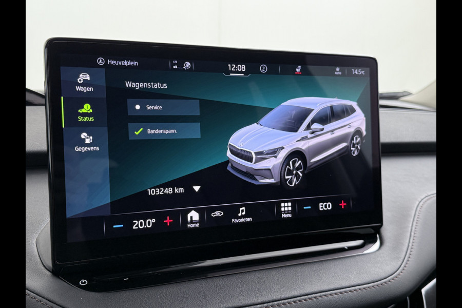 Škoda ENYAQ iV 80 204pk Leer+St+Verwarmd Pano-dak Trekhaak Adaptive Cruise PDC-a+v S.O.H. 94% 360°Camera 20"lm Apple Carplay Android Auto Luxus DAB Stuurverwarming Led Lmv Keyless Infotainment Plus Assistentie Plus Comfort-pakket 1e Eigenaar Origineel Nederlandse Auto Nieuwprijs €57.155,- 1.000kg trekvermogen!