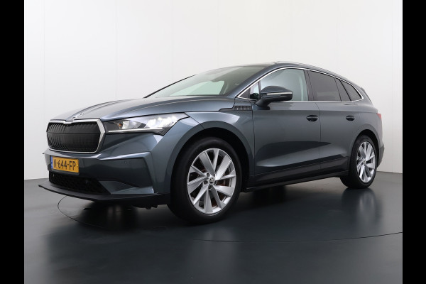 Škoda ENYAQ iV 80 204pk Leer+St+Verwarmd Pano-dak Trekhaak Adaptive Cruise PDC-a+v S.O.H. 94% 360°Camera 20"lm Apple Carplay Android Auto Luxus DAB Stuurverwarming Led Lmv Keyless Infotainment Plus Assistentie Plus Comfort-pakket 1e Eigenaar Origineel Nederlandse Auto Nieuwprijs €57.155,- 1.000kg trekvermogen!