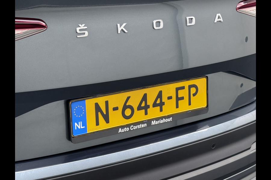 Škoda ENYAQ iV 80 204pk Leer+St+Verwarmd Pano-dak Trekhaak Adaptive Cruise PDC-a+v S.O.H. 94% 360°Camera 20"lm Apple Carplay Android Auto Luxus DAB Stuurverwarming Led Lmv Keyless Infotainment Plus Assistentie Plus Comfort-pakket 1e Eigenaar Origineel Nederlandse Auto Nieuwprijs €57.155,- 1.000kg trekvermogen!