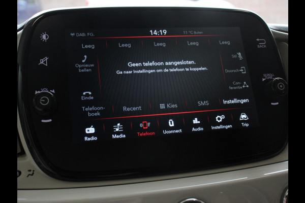 Fiat 500 1.0 Hybrid Dolcevita Panorama dak Climate Control Cruise Control Navigatie Apple Carplay/Android Auto Dab Digitale Cockpit Parkeer Sensoren  Lichtmetalen Velgen 16" Led