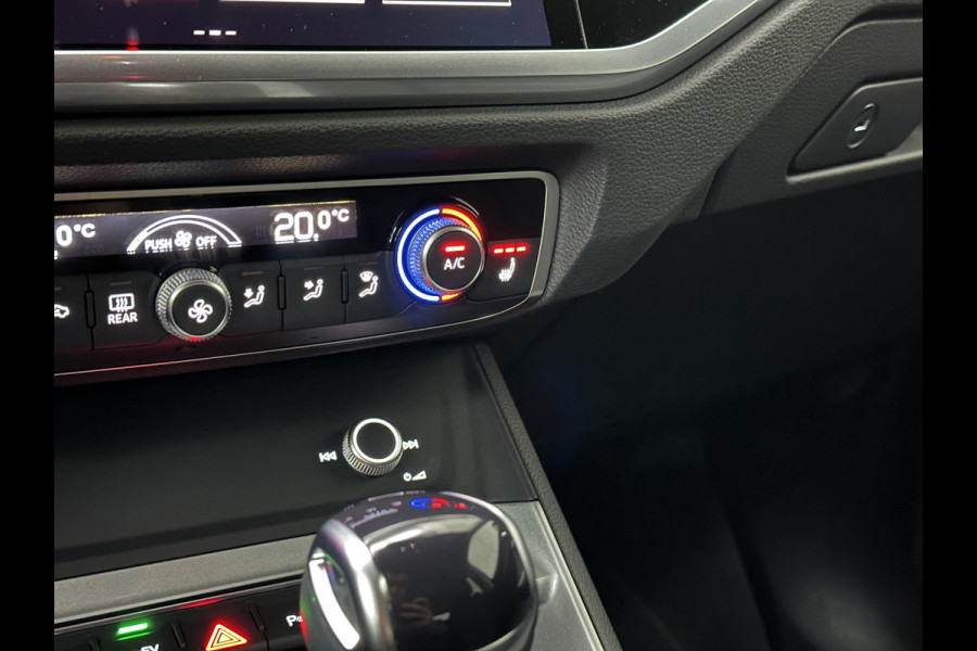 Audi Q3 45 TFSI e S-Line | ACC | Virtual-Cockpit | Standkachel | Sportstoelen | Getint-Glas | Black-Optic | Carplay | LED | Lane-Assist | Climate-Control | Stoelverwarming | Achteruitrij-Camera | DAB | BOVAG Garantie |