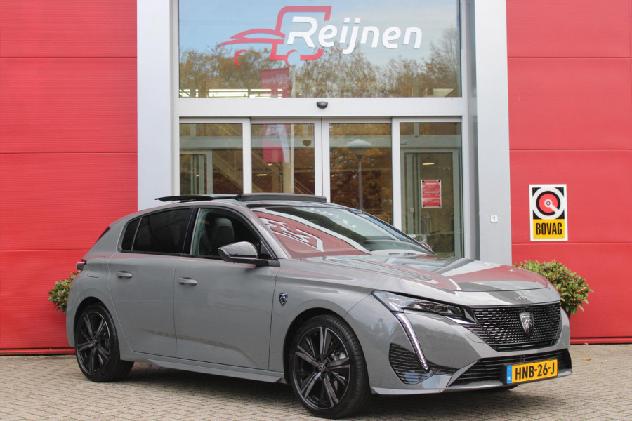 Peugeot 308 1.2 Hybrid 145PK e-DCS6 GT | PANORAMISCH SCHUIF/KANTEL DAK | FOCAL AUDIO SYSTEM | AFNEEMBARE TREKHAAK | LED MATRIX KOPLAMPEN | 360° CAMERA | DRAADLOZE APPLE CARPLAY/ANDROID AUTO | DRAADLOZE TELEFOONLADER | ELEKTRISCH BEDIENBARE BESTUURDERSSTOEL | LEDEREN/ALCANTARA BEKLEDING | STOEL/STUUR VERWARMING | ADAPTIVE CRUISE CONTROL | KEYLESS ENTRY/START | DODEHOEK DETECTIE |