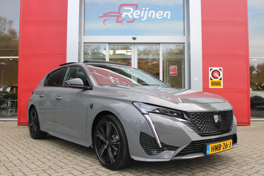 Peugeot 308 1.2 Hybrid 145PK e-DCS6 GT | PANORAMISCH SCHUIF/KANTEL DAK | FOCAL AUDIO SYSTEM | AFNEEMBARE TREKHAAK | LED MATRIX KOPLAMPEN | 360° CAMERA | DRAADLOZE APPLE CARPLAY/ANDROID AUTO | DRAADLOZE TELEFOONLADER | ELEKTRISCH BEDIENBARE BESTUURDERSSTOEL | LEDEREN/ALCANTARA BEKLEDING | STOEL/STUUR VERWARMING | ADAPTIVE CRUISE CONTROL | KEYLESS ENTRY/START | DODEHOEK DETECTIE |