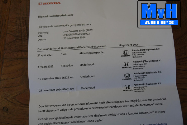 Honda Jazz 1.5 e:HEV Crosstar|ACC|CAMERA|CARPLAY|STOELVERW