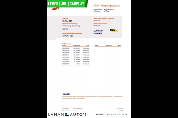 Toyota RAV4 2.5 Hybrid 218pk Executive Premium | Leder JBL CarPlay ECC 18" LMV ACC 360 Camera BSM Trekhaak | Hybrid Voorschoten