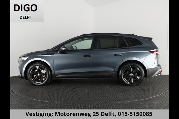 Škoda ENYAQ iV 80 (204PK) ACCU 93%! BEREIK 537KM GARANTIE 4-2031 BLACKLINE. NAVIGATIE . STUURWIEL VERWARMD . PARKEERSENSOREN VOOR & ACHTER .