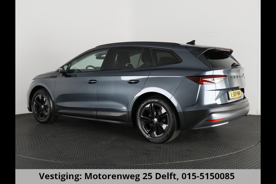 Škoda ENYAQ iV 80 (204PK) ACCU 93%! BEREIK 537KM GARANTIE 4-2031 BLACKLINE. NAVIGATIE . STUURWIEL VERWARMD . PARKEERSENSOREN VOOR & ACHTER .