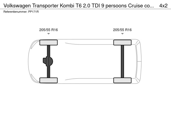 Volkswagen Transporter Kombi T6 2.0 TDI 9 persoons Cruise control Airco Verwarmbare buitenspiegels