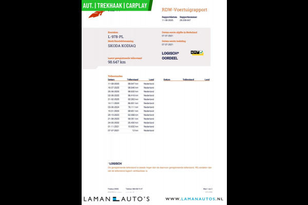 Škoda Kodiaq 1.5 TSI 150pk DSG Sportline Business Aut. | Virtual Leder/Alcantara CarPlay Canton 19" Triglav LMV ECC Navi LED ACC Camera Trekh