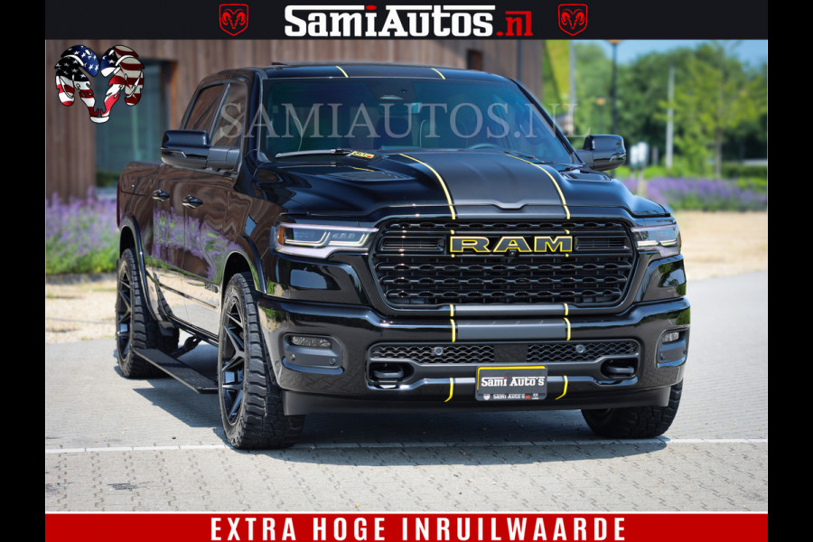 Dodge Ram 1500 Limited Night High Output 540HP 706Nm | Massage + Full Option | De Meest Luxe en Volle Pick-Up in zijn Klasse | Comfortabele Dubbele Cabine met Royale 5 Zitplaatsen | BPM vrij | Nu Leverbaar uit Voorraad | Voorraad Nr 2356 - 0990