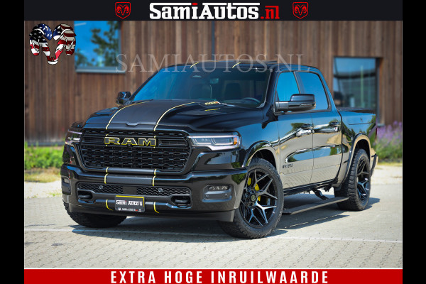 Dodge Ram 1500 Limited Night High Output 540HP 706Nm | Massage + Full Option | De Meest Luxe en Volle Pick-Up in zijn Klasse | Comfortabele Dubbele Cabine met Royale 5 Zitplaatsen | BPM vrij | Nu Leverbaar uit Voorraad | Voorraad Nr 2356 - 0990
