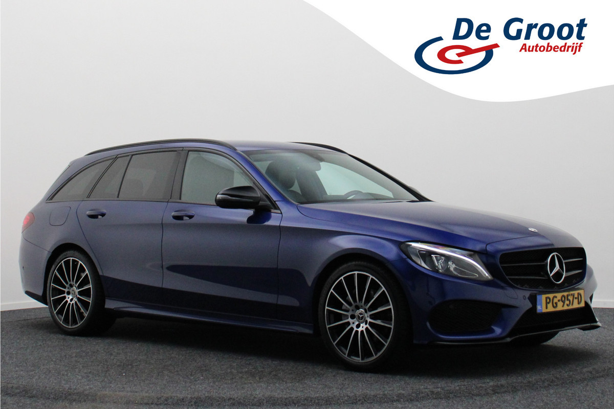 Mercedes-Benz C-Klasse Estate 180 Prestige AMG Line Leer, Sfeerverlichting, Navigatie, Elektr. Stoelen, Trekhaak, 19"