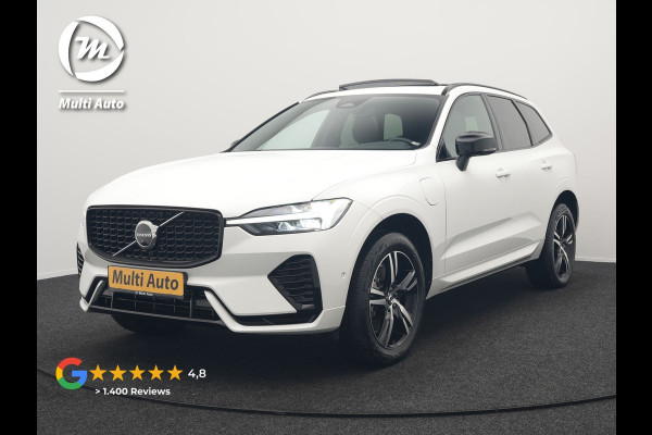 Volvo XC60 Recharge T6 AWD R-Design Plug In Hybrid 341pk Dealer O.H. PHEV | Panodak | Adaptive Cruise | 360 Camera | Google Assistent | Lederen Sportstoelen Memory & Verwarmd | Apple Carplay | Keyless | Virtual | Navigatie | DAB |