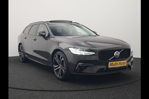 Volvo V90 T8 AWD Ultimate Dark Plug In Hybrid 455pk Dealer O.H. PHEV | Panodak | Adaptive Cruise | Head Up | 360 Camera | Lederen Sportstoelen Ventilatie & Memory | Harman & Kardon | Google Assistent | Apple Carplay | Stoelen & Stuur Verwarmd | Blis |