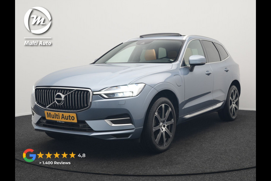 Volvo XC60 Recharge T8 AWD Inscription Plug In Hybrid 391pk Dealer O.H. PHEV | Trekhaak Af Fabriek | Panodak | Adaptive Cruise | Camera | Harman & Kardon | Lederen Sportstoelen Memory & Verwarmd | Apple Carplay | Blis | Stuur Verwarmd | Navigatie |