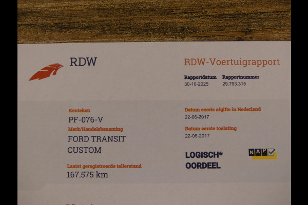 Ford Transit Custom 310 2.0 TDCI L2 9Persoons Marge Auto Airco/Cruise control