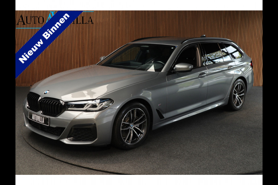 BMW 5 Serie Touring 520i High Exe M-pakket Head-up Navi Elektr. achterklep Camera Carplay Virtual Elektr. uitklapbare trekhaak Matrix ACC Stoelverwarming DAB Climate (3-zone) PDC Memory LM velgen BTW auto