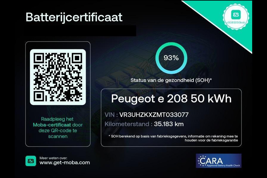 Peugeot e-208 EV ALLURE PACK 50 KWh ACCU= 93% +SNELLADEN GARANTIE TOT 2031** 3 FASE LADEN . Als nieuw!