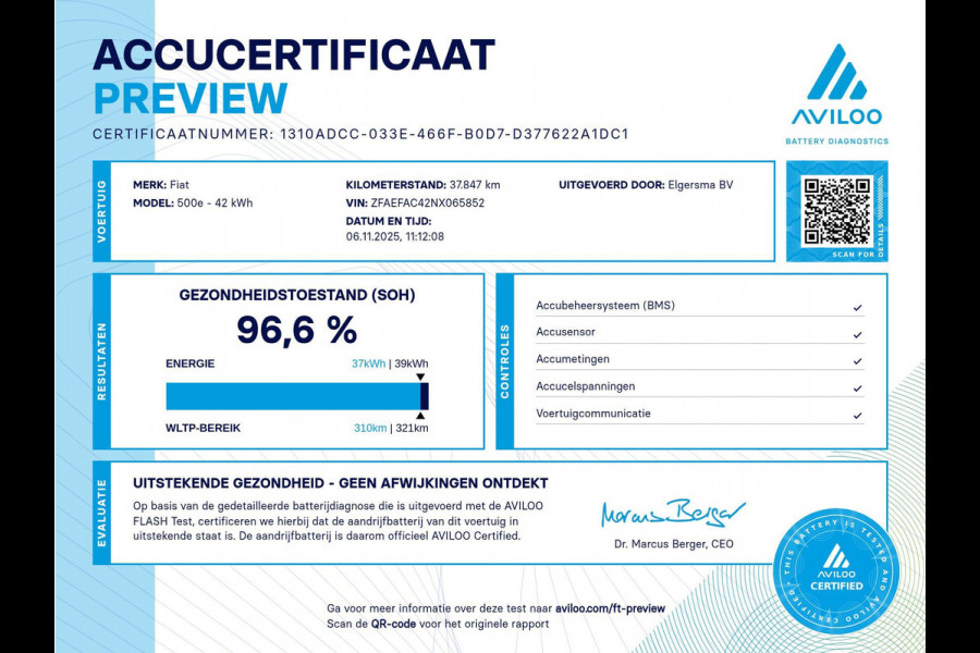Fiat 500 Icon 42 kWh Panoramadak