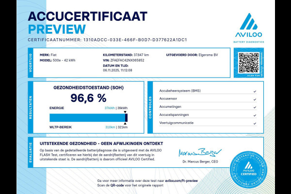 Fiat 500 Icon 42 kWh Panoramadak